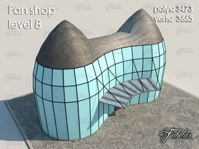 Fan Shop Low-poly 3D model 2