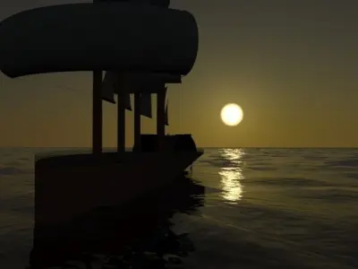 3D Boat sailing ship 3D model