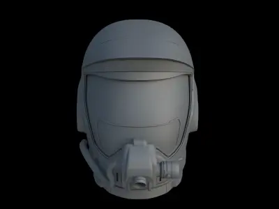 Sci-Fi Helmet 3D model 16