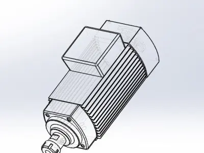 1-5 KW Hertz Spindle Motor 3D model