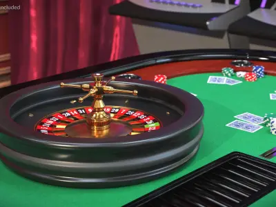 European Style Roulette Mechanism with Numbered Slots 3D model