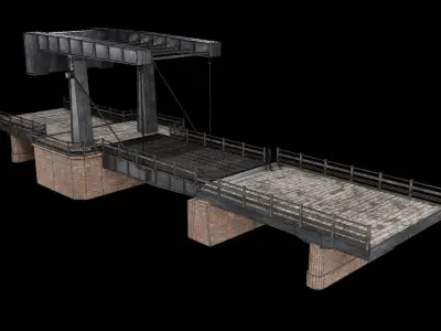 BASCULE BRIDGE PLATFORM AAA NEXT GEN PIER COLLECTION Low-poly 3D model