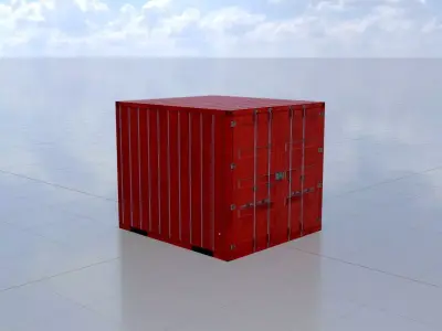 Storage container traffic red 6ft Low-poly 3D model