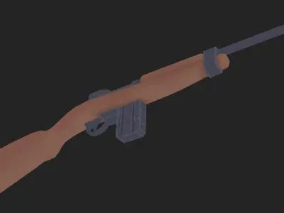 Painterly M1 Carbine Rifle Low-poly 3D model