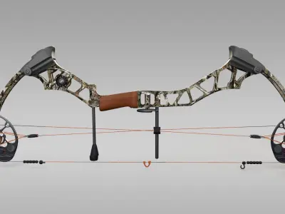 Compound Bow with Arrow 3D model