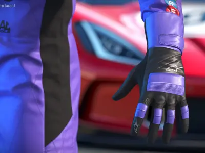  Alpinestars Racing Gloves with Grip Pads Purple 