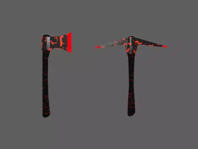 Polygon Tech Pickaxe and Axe  Low-poly 3D model