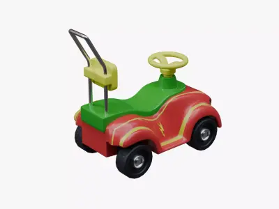 Baby car toy Low-poly 3D model