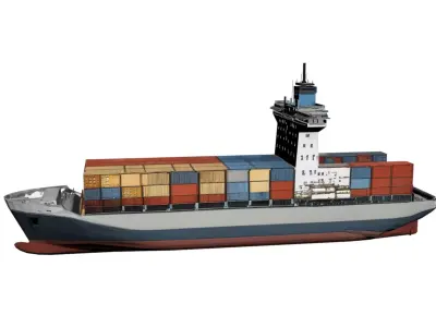Generic Container Ship Low Poly Cargo Transport Vessel Low-poly 3D model