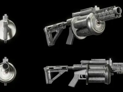 Grenade Launcher 3D model 4