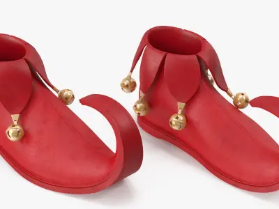  Elf Shoes Red with Bells 