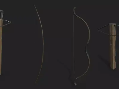 Realistic Medieval Ranged Weapons Low-poly 3D model
