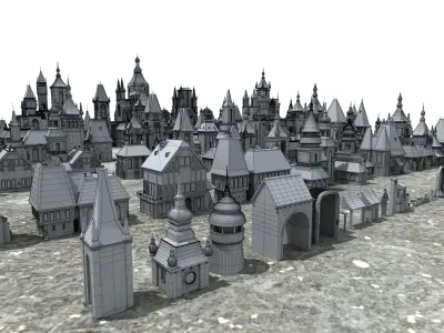 Parts Cluster-build-castle 3D model