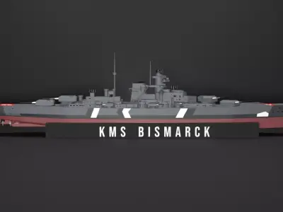 KMS BISMARCK Low-poly 3D model