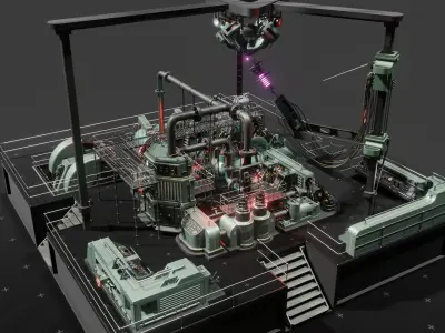 Dieselpunk Machinery Devices  3D model