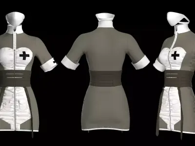5 Battlefront Nurse Uniform Pack 3D model