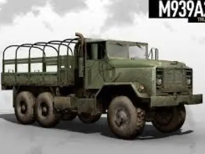 Miltery truck Low-poly 3D model