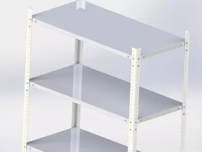 Prefabricated metal shelving pack 3D model