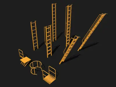 Modular Ladders Low-poly 3D model