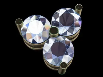 Dainty 3 Stone Pendant 4MM 3D print model