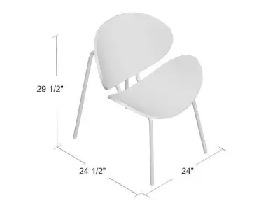 Wood Seat Waiting Room Chair with Metal Frame 3D model