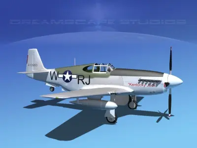 North American P-51B Kentucky Jack 3D model