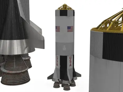 Saturn V Rocket First Stage 3D model
