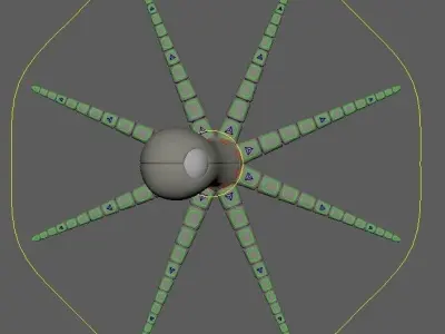 Octopus robot Low-poly 3D model