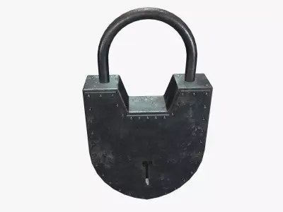  Medieval Pad Lock Low-poly 3D model