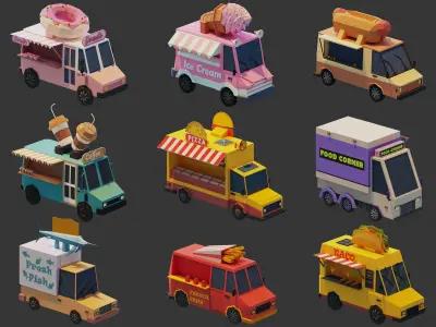 Low Poly Cars Ships and Planes Low-poly 3D model
