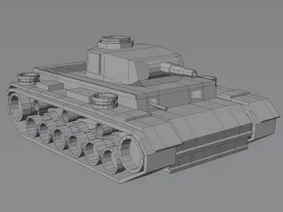 Panzer IV Tank Low Poly Free 3D model