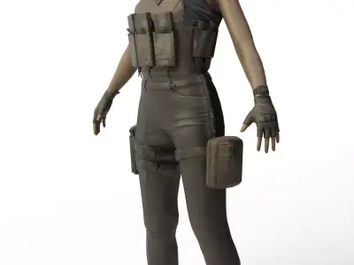 Female Soldier 3D model