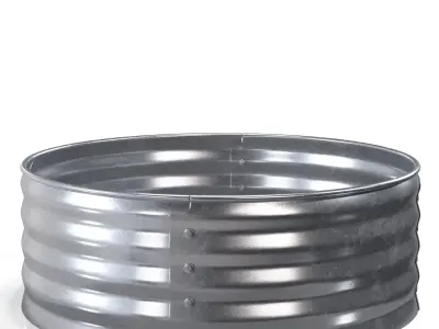 Backyard Creations 36 In Galvanized Steel Fire Ring  PBR 3D model