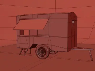 trailer food cart 3D model