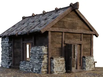 Medieval House 09 PBR 4K GameReady Low-poly 3D model