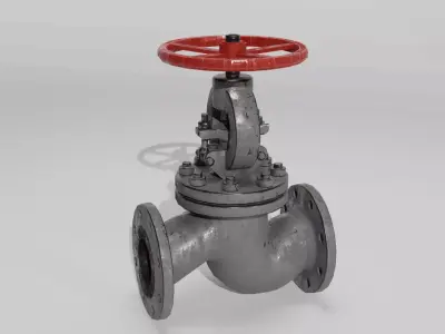 Valve metal gate Low-poly 3D model