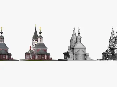 001270 old christian temple 3D model