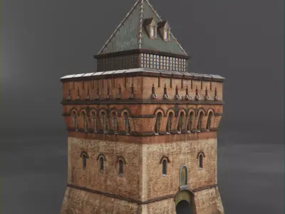 Dmitrievskaya Tower - Nizhny Novgorod Kremlin Low-poly 3D model