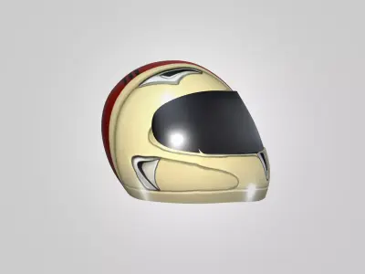 Full-Face Racing Helmet - Low-Poly 3D Model Free low-poly 3D model
