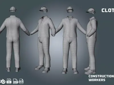 construction and engineer - clothyfic outfit  Low-poly 3D model