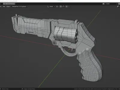revolver Free low-poly 3D model purchase