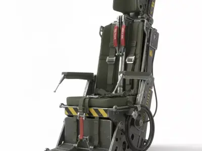 Martin-Baker Mk7 Aircraft Ejection Seat High-Fidelity Low-poly 3D model