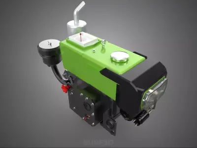 GREEN DIESEL ENGINE MACHINE HEADLIGHT HEADLAMP HEAD LAMP LIGHT 4 3D model