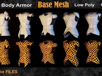 35 Body Armor Base Mesh vol16  Low-poly 3D model