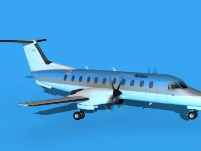 Embraer EMB120 Caucasus Airlines 3D model