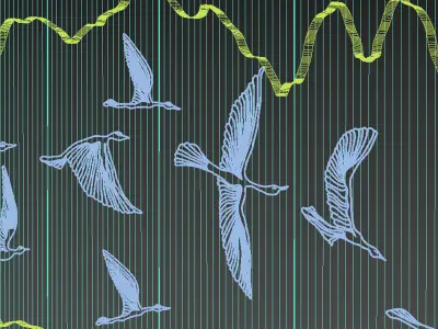Wall Art Birds flying 3D model