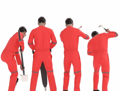 Industrial Protective Overall - Oil and Gas Ready Apparel Low-poly 3D model