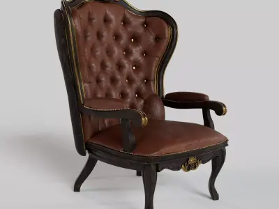 Vintage Leather Armchair 3D model