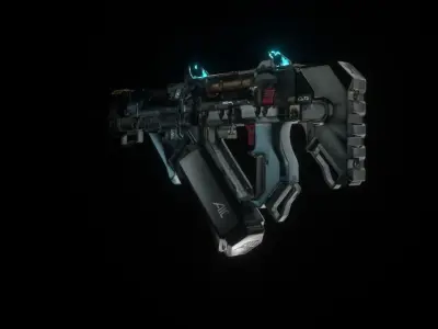AIC Modular SMG Gun Low-poly 3D model