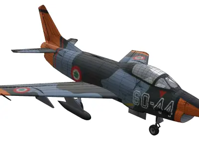 Strike Fighter Fiat G91 Low-poly 3D model